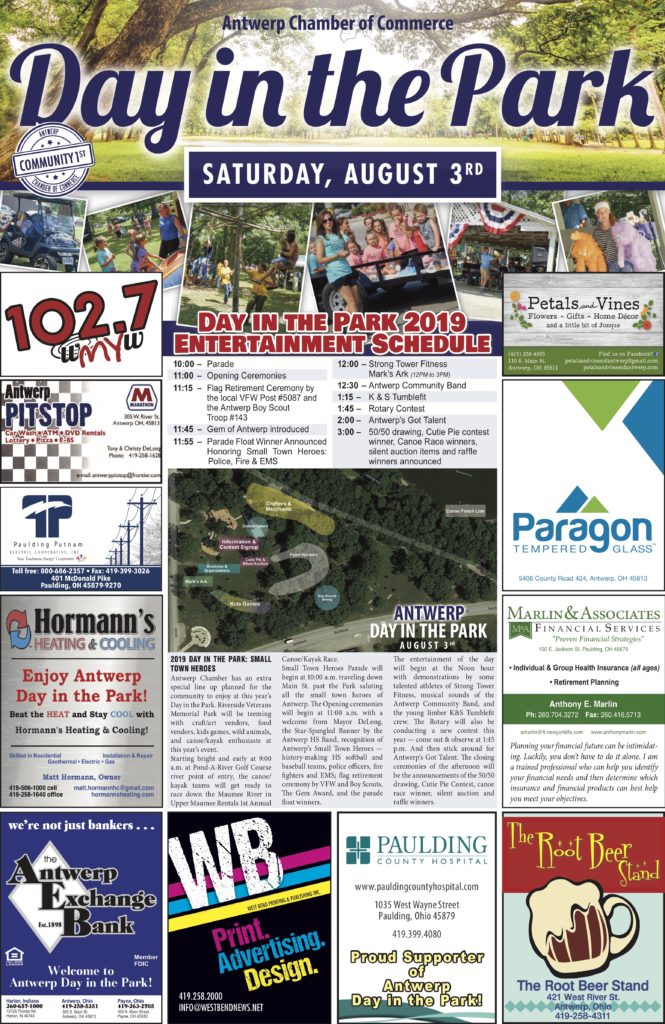 Antwerp Chamber of Commerce Sponsors Day in the Park 2019 West Bend News