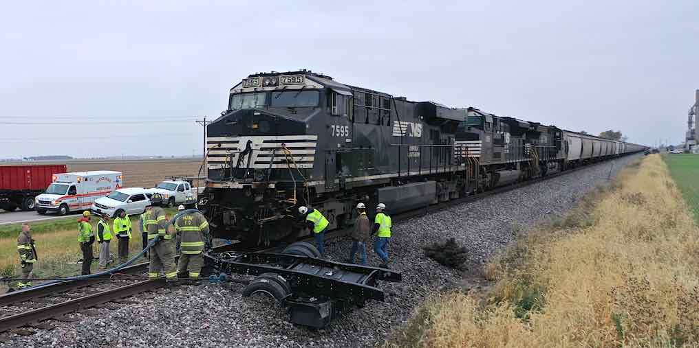 Train/Truck crash on State Line West Bend News