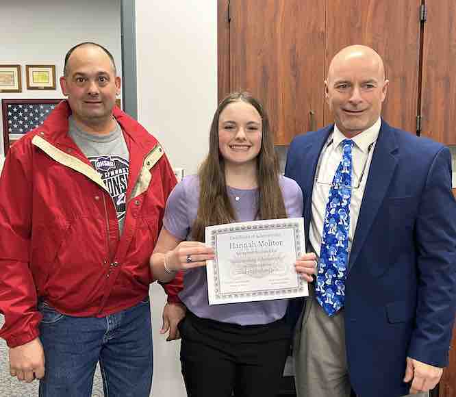 Molitor Recognized Antwerp School Board Meeting West Bend News